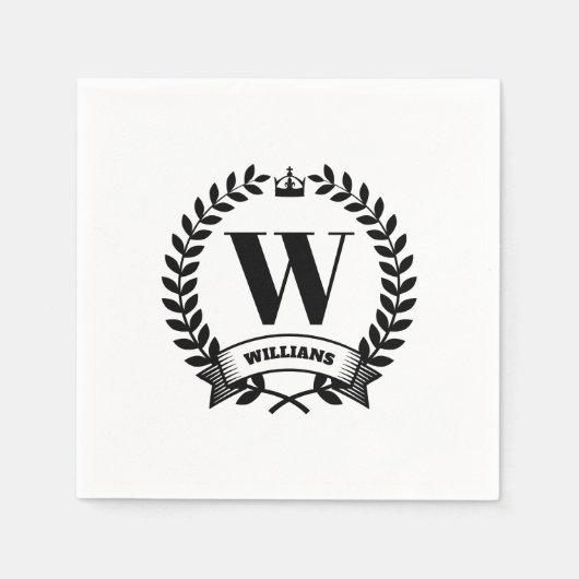 Serviette En Papier Monogramme familial (Devant)