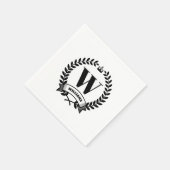 Serviette En Papier Monogramme familial (Coin)