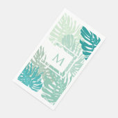Serviette En Papier Monogramme Feuille de palme de Grenier Tropical mo (Coin)