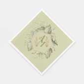 Serviette En Papier Monogramme Feuille de palmier vert 2 (Coin)
