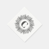 Serviette En Papier Monogramme flocon de Noël de Noël (Coin)