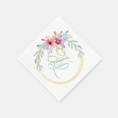 Serviette En Papier Monogramme floral (Coin)
