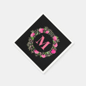 Serviette En Papier Monogramme floral (Coin)