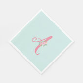 Serviette En Papier Monogramme floral initial personnalisé (Coin)