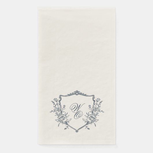 Serviette En Papier monogramme floral vintage classique (Devant)