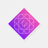 Serviette En Papier Monogramme géométrique cool | Violette violette ma (Coin)