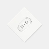 Serviette En Papier Monogramme géométrique minimal avec Mariage de cal (Coin)