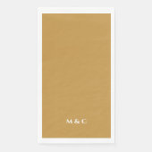 Serviette En Papier Monogramme Gold 50e fête du Mariage (Devant)