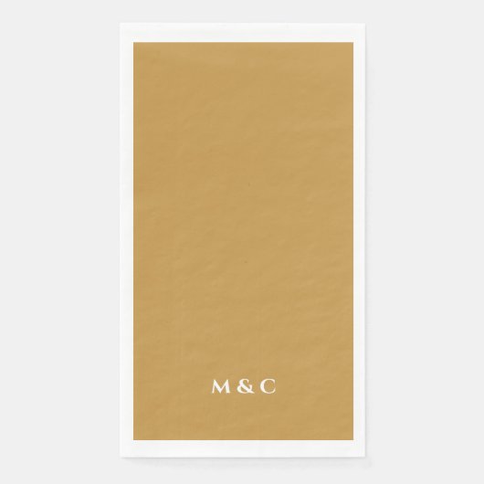 Serviette En Papier Monogramme Gold 50e fête du Mariage (Devant)