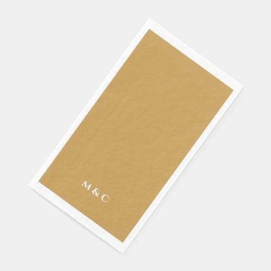 Serviette En Papier Monogramme Gold 50e fête du Mariage (Coin)