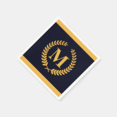 Serviette En Papier Monogramme Golden Laurel Wreath (Coin)