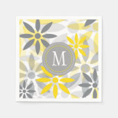 Serviette En Papier Monogramme Graphique en gris jaune (Devant)