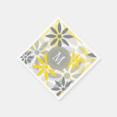 Serviette En Papier Monogramme Graphique en gris jaune (Coin)