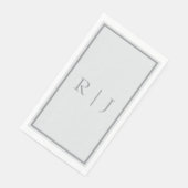 Serviette En Papier Monogramme gris clair gris foncé teinte cool maria (Coin)