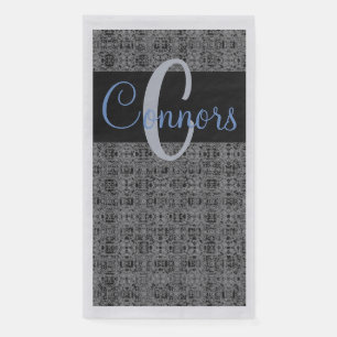 Serviette En Papier Monogramme gris Motif de Black Blue X et O