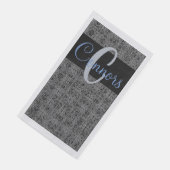 Serviette En Papier Monogramme gris Motif de Black Blue X et O (Coin)