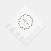 Serviette En Papier Monogramme gris simple Mariage de couronne d'ivoir (Coin)