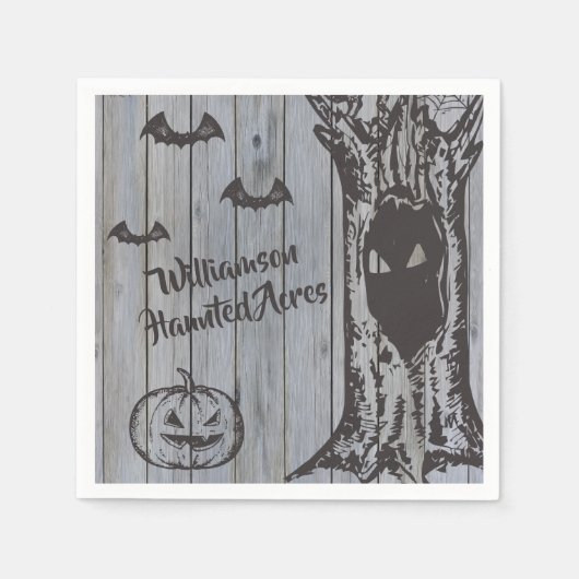 Serviette En Papier Monogramme Halloween Costume Party Éffrayant chauv (Devant)