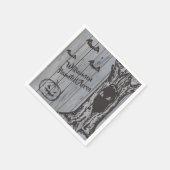 Serviette En Papier Monogramme Halloween Costume Party Éffrayant chauv (Coin)