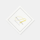 Serviette En Papier Monogramme illuminant jaune, gris avec blanc (Coin)