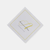 Serviette En Papier Monogramme Illuminant les serviettes jaunes et gri (Coin)