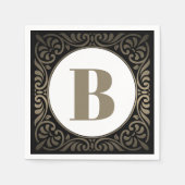 Serviette En Papier Monogramme initial (Devant)