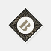 Serviette En Papier Monogramme initial (Coin)