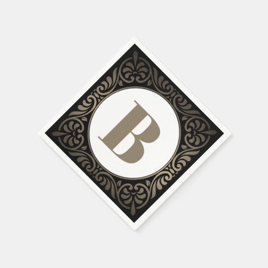 Serviette En Papier Monogramme initial (Coin)