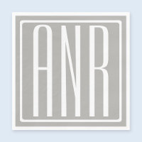 Monogramme initial | Blanc sur gris clair