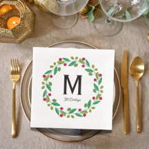 Monogramme initial - couronne de Noël