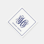 Serviette En Papier Monogramme initial de Vigne de la marine 3 do-it-y (Coin)