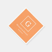 Serviette En Papier Monogramme initial encadré par blanc foncé de (Coin)