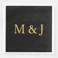 Monogramme initial Gold Noir Nom personnalisé Mode