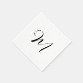 Serviette En Papier Monogramme Initial Minimaliste (Coin)