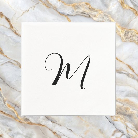 Serviette En Papier Monogramme Initial Minimaliste