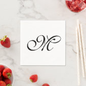 Serviette En Papier Monogramme Initial Minimaliste  (En situation)