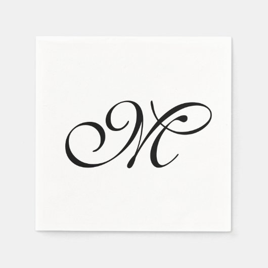 Serviette En Papier Monogramme Initial Minimaliste  (Devant)