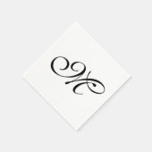 Serviette En Papier Monogramme Initial Minimaliste  (Coin)