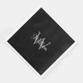 Serviette En Papier Monogramme initial personnalisé (Coin)