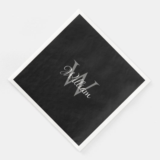 Serviette En Papier Monogramme initial personnalisé (Coin)