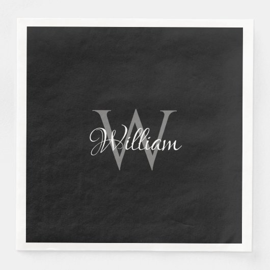 Serviette En Papier Monogramme initial personnalisé (Devant)