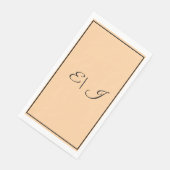 Serviette En Papier Monogramme Initial Retro Écriture Corail Orange Ma (Coin)