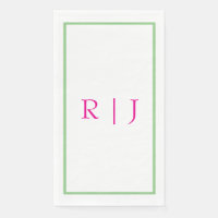 Monogramme Initial Rose Et Vert Sage Mariage Vert