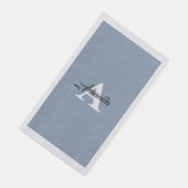 Serviette En Papier Monogramme Initial Simple Bleu Poussiéreux Clair A (Coin)