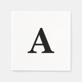 Serviette En Papier Monogramme Initial Simple Élégant Nom Personnalisé (Devant)