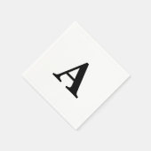 Serviette En Papier Monogramme Initial Simple Élégant Nom Personnalisé (Coin)