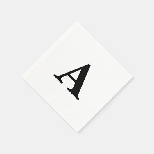 Serviette En Papier Monogramme Initial Simple Élégant Nom Personnalisé (Coin)