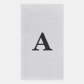 Serviette En Papier Monogramme Initial Simple Élégant Nom Personnalisé (Devant)