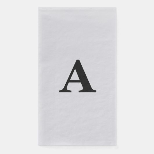 Serviette En Papier Monogramme Initial Simple Élégant Nom Personnalisé (Devant)