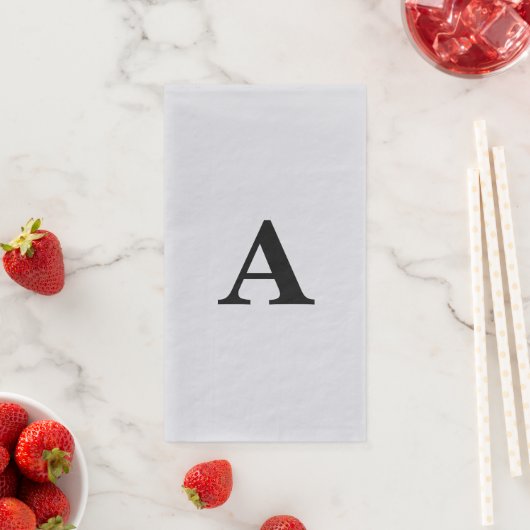 Serviette En Papier Monogramme Initial Simple Élégant Nom Personnalisé (En situation)